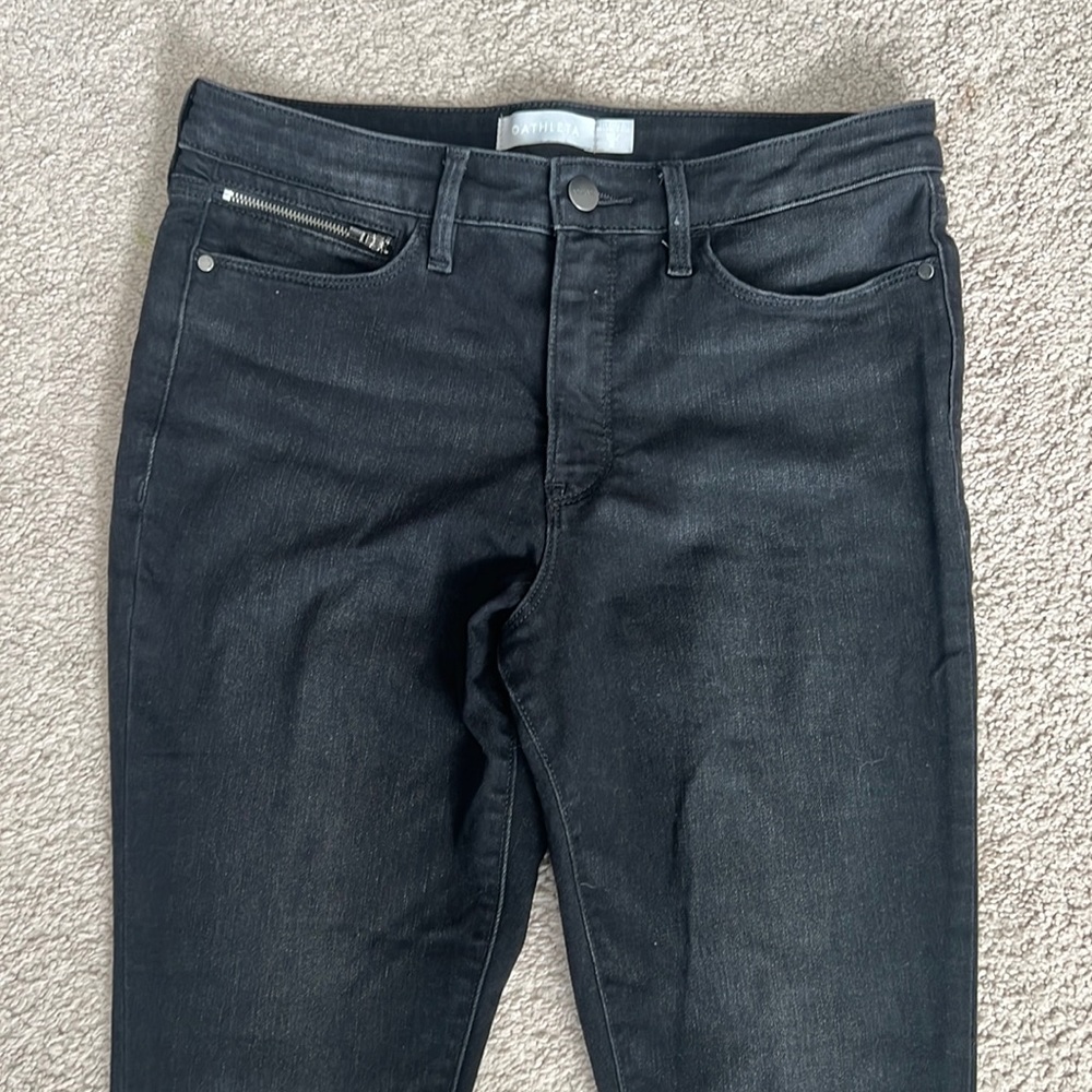 Athleta Jeans 8 black with zippers